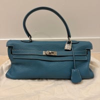 Load image into Gallery viewer, HERMES Togo JPG Kelly 42 Blue Jean Birkin