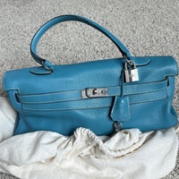 Load image into Gallery viewer, HERMES Togo JPG Kelly 42 Blue Jean Birkin