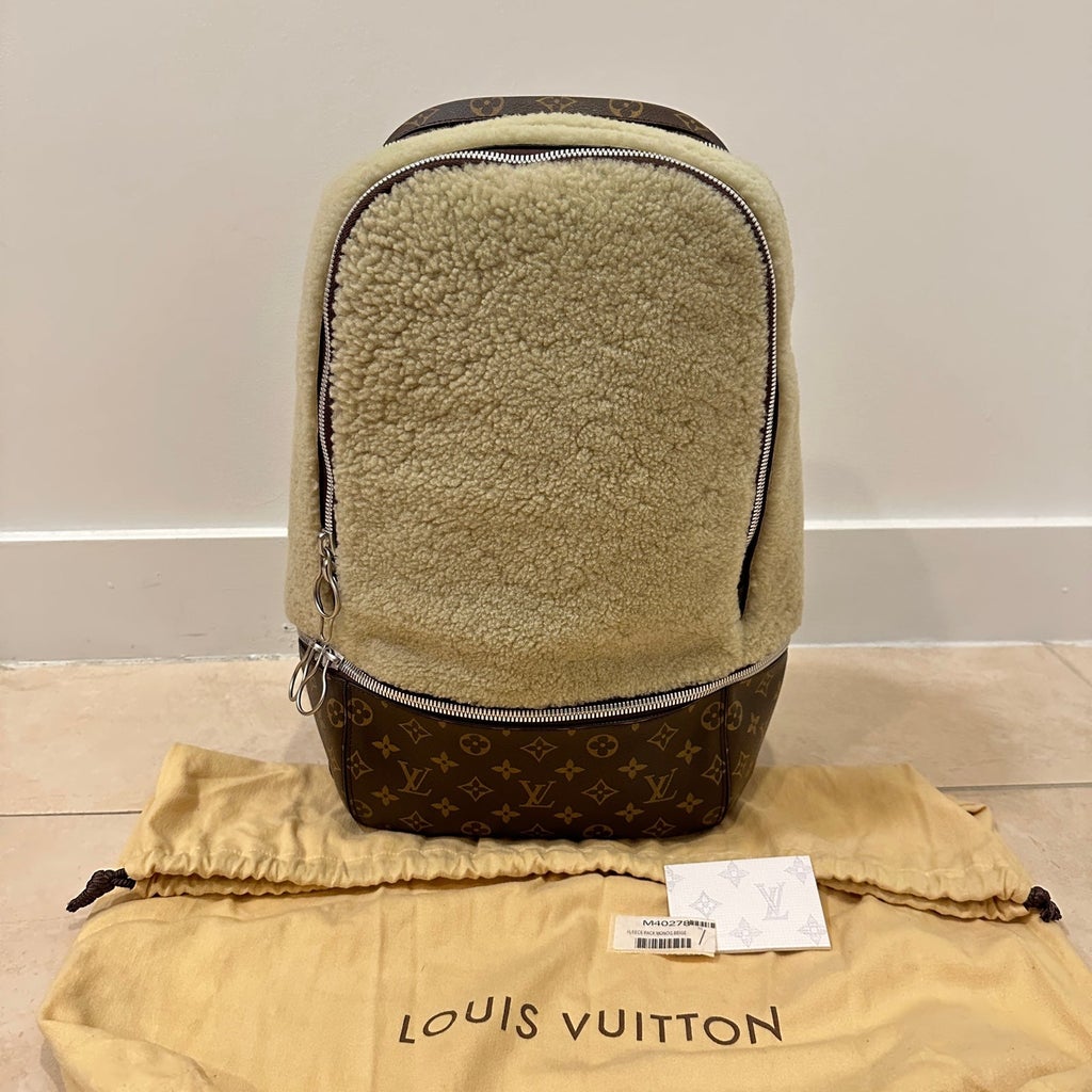 louis vuitton backpack marc newson Louis Vuitton Backpack Shearling Marc Newson Fleece Beige – Luxi Bags