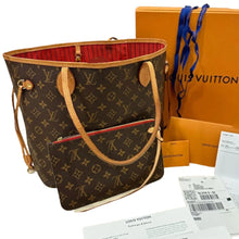 Load image into Gallery viewer, 2021 Louis Vuitton Neverfull MM &amp; Clutch Cerise
