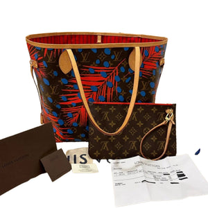 Louis Vuitton Neverfull MM Jungle Dot and Clutch