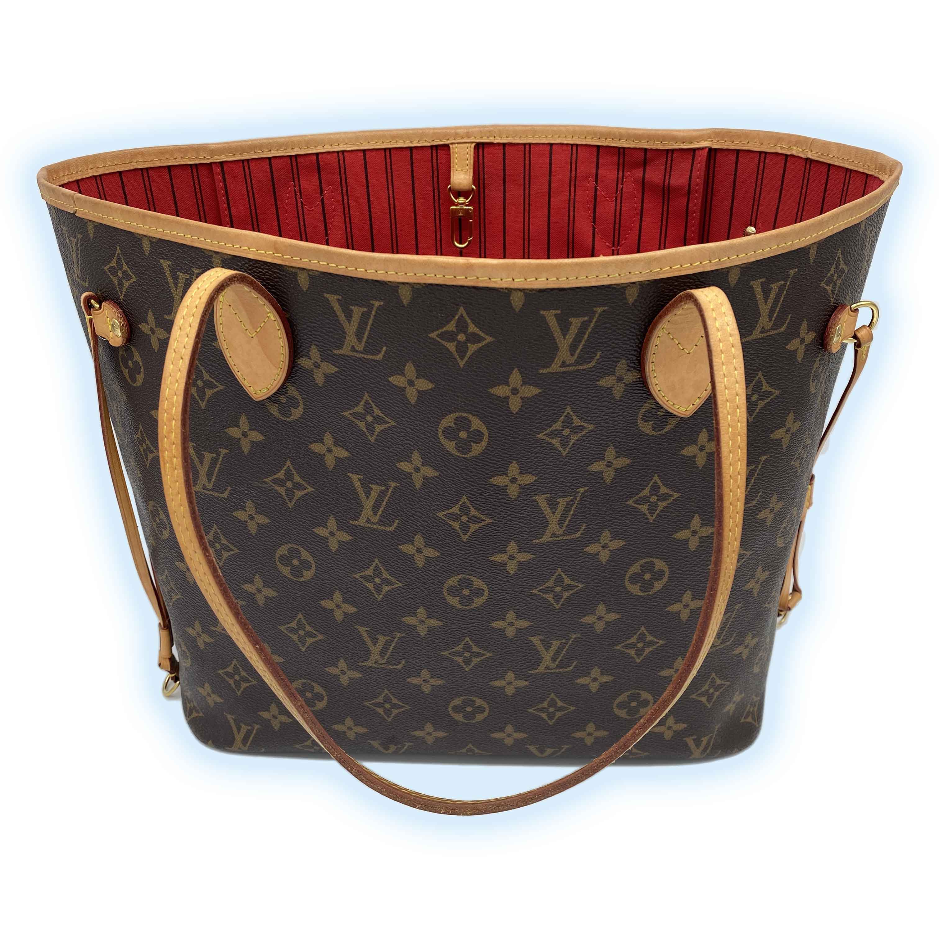 Authentic Louis Vuitton MM 2014 handbags Neverfull mm mono cherry CA4184  W/pouch