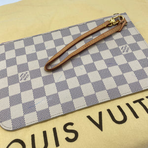 Louis Vuitton Neverfull Clutch Pochette Damier Azur