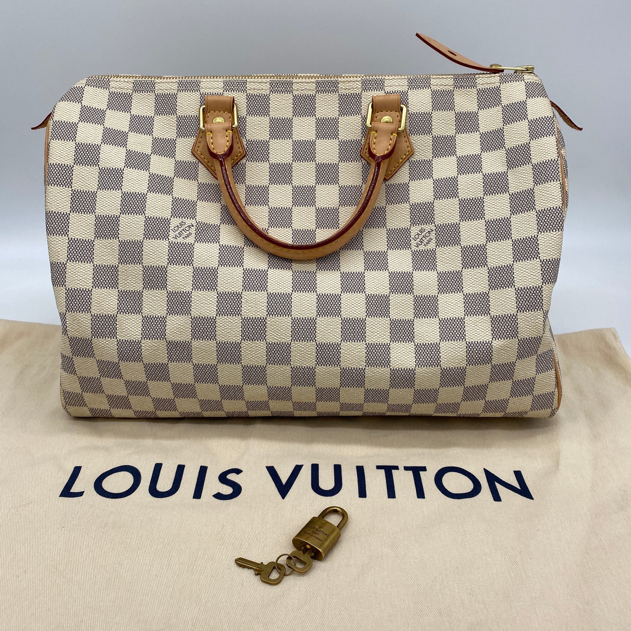 Louis Vuitton, Bags, Louis Vuitton Speedy 35 Damier Azur Canvas