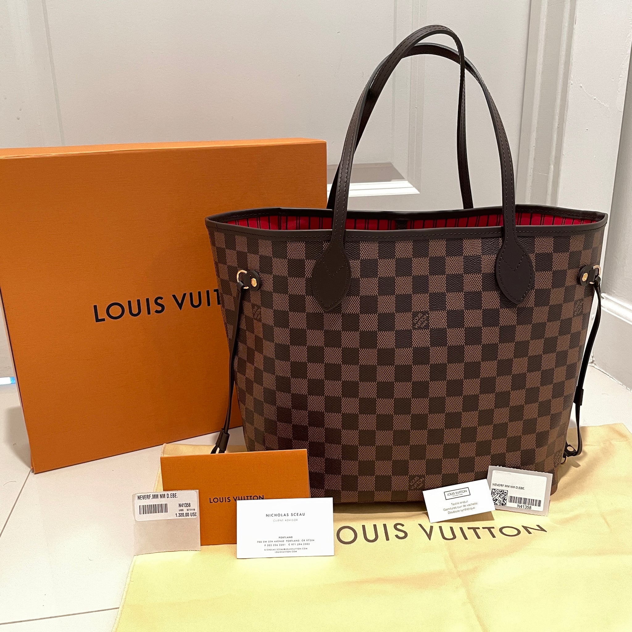 Louis Vuitton Neverfull MM Damier Ebene – Luxi Bags