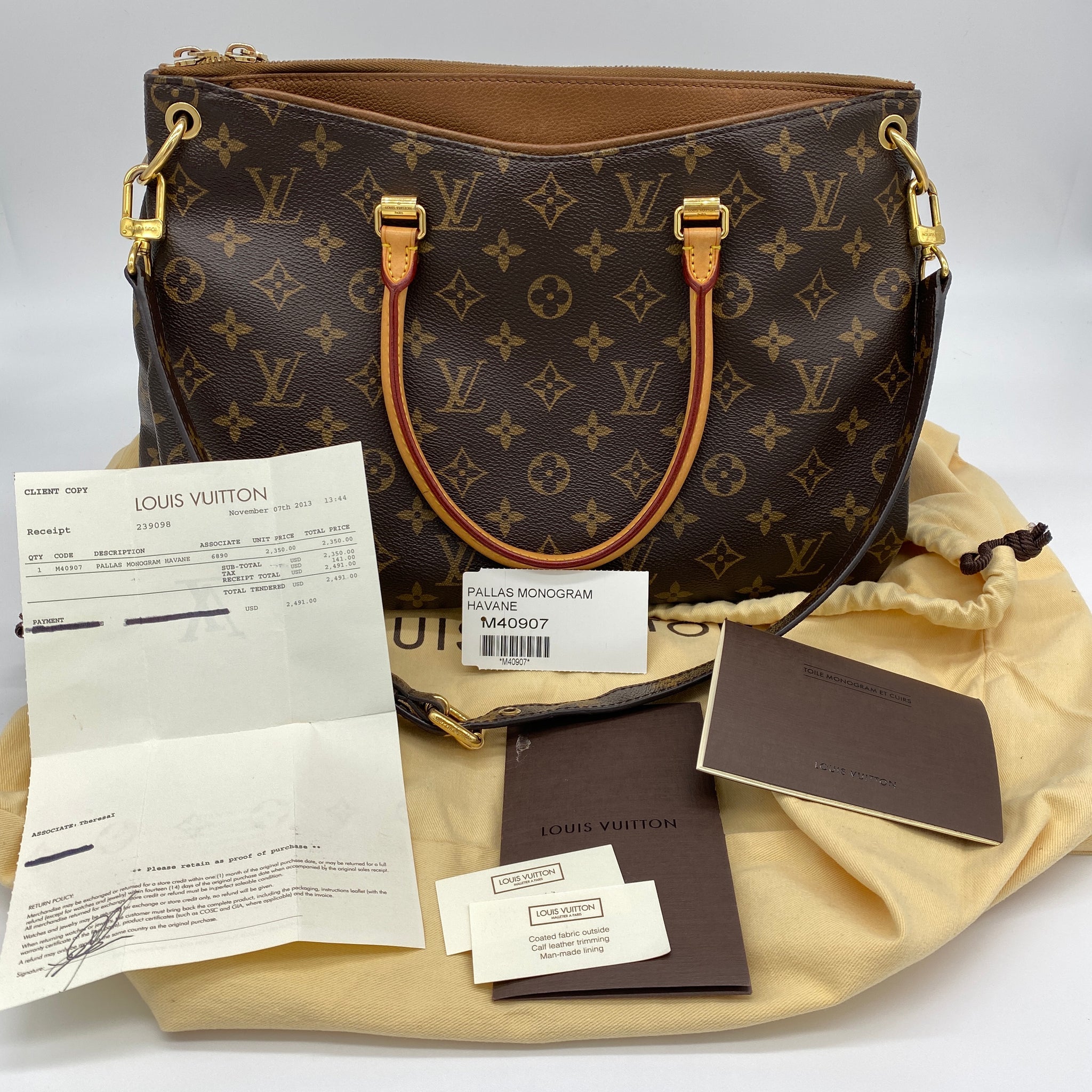 Louis Vuitton, Bags, Louis Vuitton Pallas Monogram Havane Tote