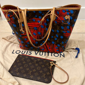 Louis Vuitton Neverfull MM Jungle Dot and Clutch