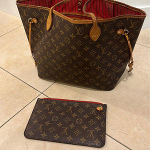 Louis Vuitton Neverfull MM and Clutch